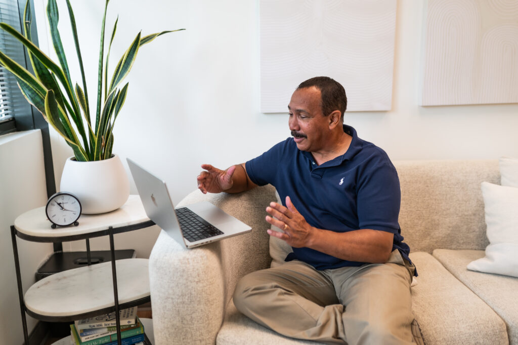 Man sitting at computer